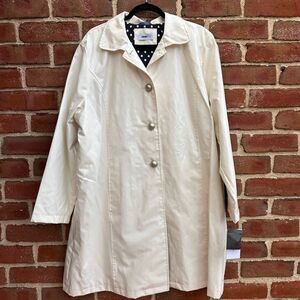 JANE POST $395 Detachable Hood Princess Raincoat Brilliant White Women’s 1X NWT